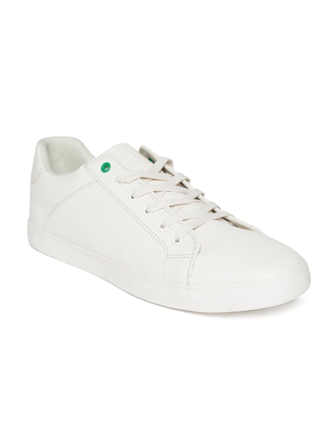 

United Colors of Benetton Men Off-White Textured Sneakers