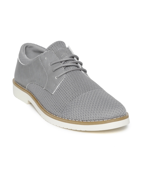 

United Colors of Benetton Men Grey Woven Design Derbys
