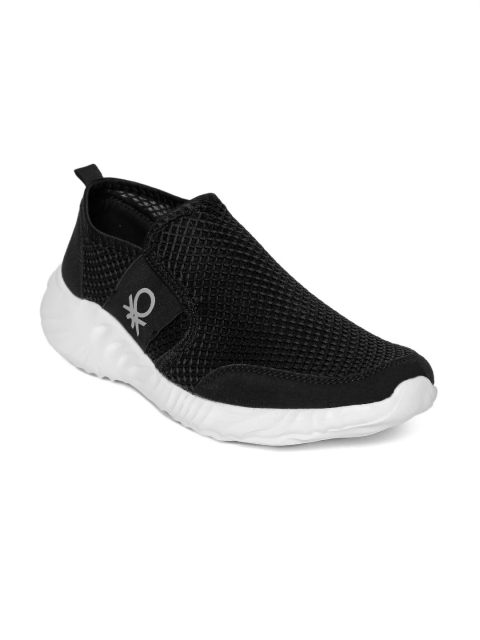 

United Colors of Benetton Men Black Slip-On Sneakers