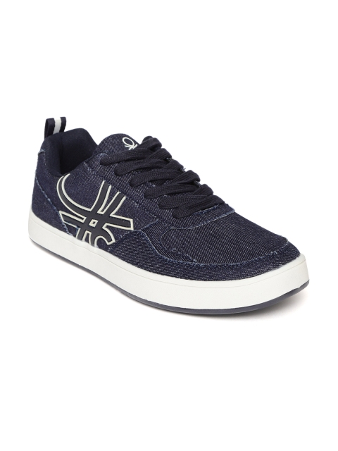 

United Colors of Benetton Men Navy Blue Denim Sneakers