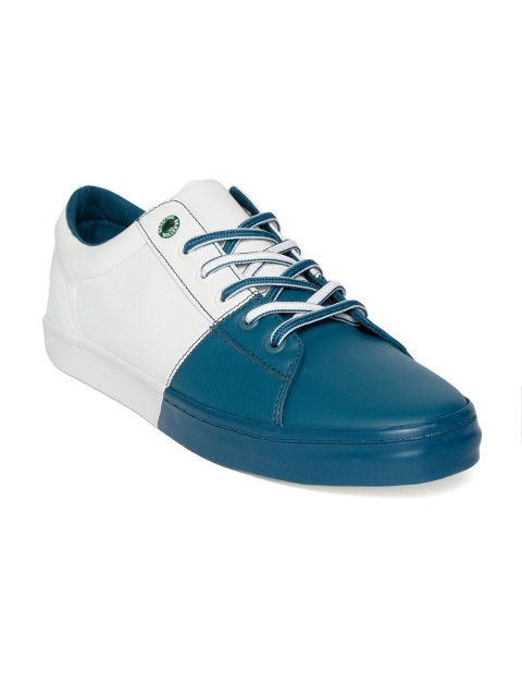 

United Colors of Benetton Men Teal Blue & White Colourblocked Sneakers