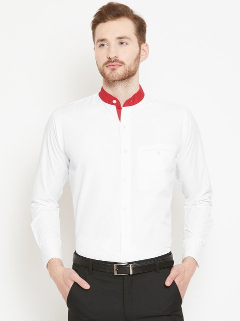 

Shaftesbury London Men White Smart Slim Fit Solid Party Shirt