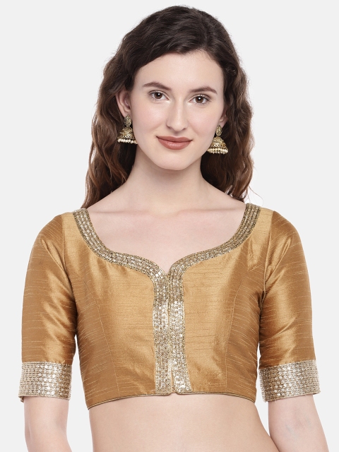 

JustB Gold Padded Dupion Silk Blouse