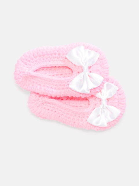 

Magic Needles Girls Pink Woollen Handmade Knit Crochet Booties