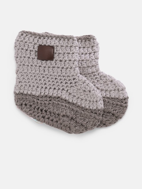 

Magic Needles Boys Brown Handmade Knit Crochet Woolen Booties