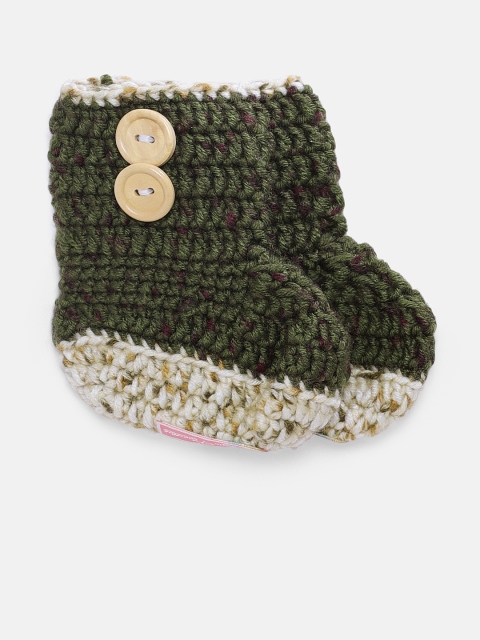 

Magic Needles Boys Green Handmade Knit Crochet Woolen Booties