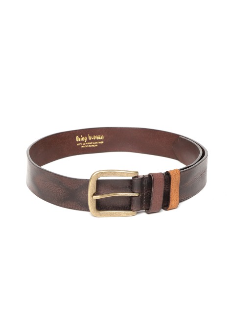 

Being Human Men Brown Printed Leather Belt
