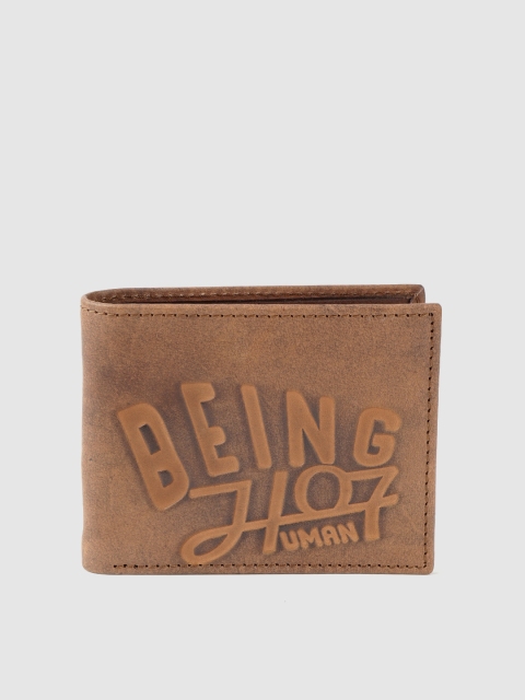 

Being Human Men Brown Leather Textured Two Fold Wallet