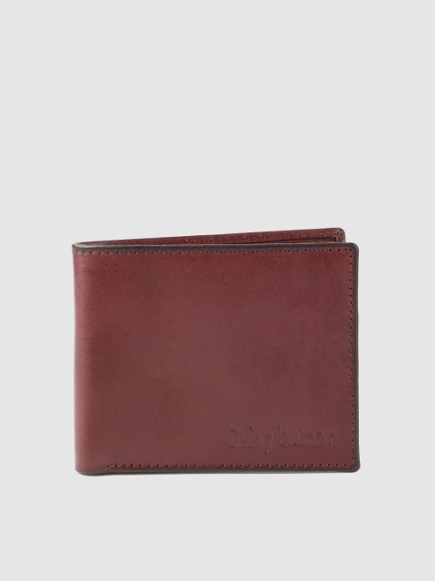 

Being Human Men Burgundy Leather Solid Two Fold Wallet