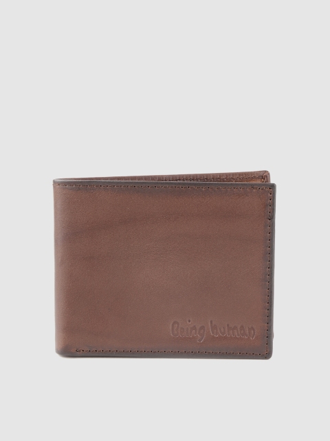 

Being Human Men Brown Leather Solid Two Fold Wallet