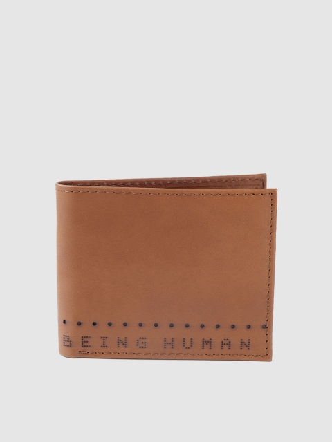 

Being Human Men Tan Brown Solid Leather Two Fold Wallet