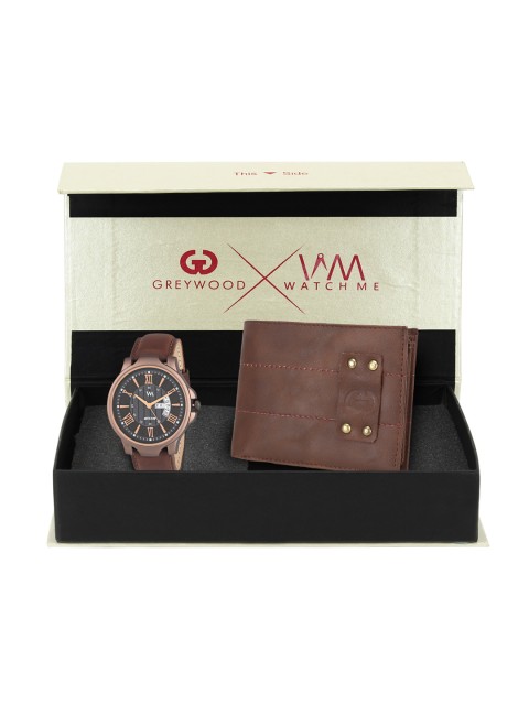 

Greywood Men Brown & Black Accessory Gift Set