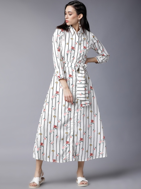 

Tokyo Talkies Women White Printed Shirt Dress