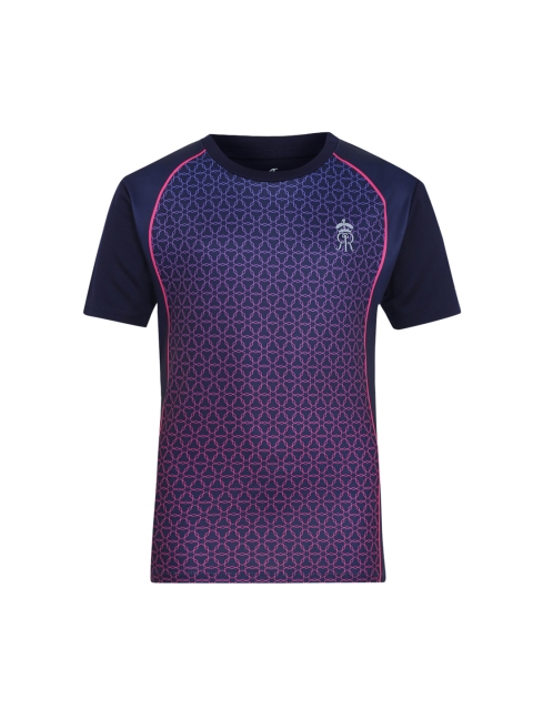 

Alcis Boys Rajasthan Royals Blue Printed Round Neck Dri-FIT T-shirt