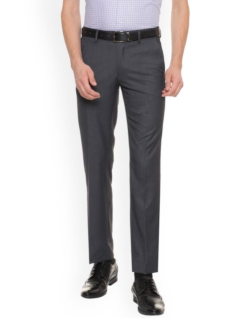 

Van Heusen Men Grey Slim Fit Solid Formal Trousers