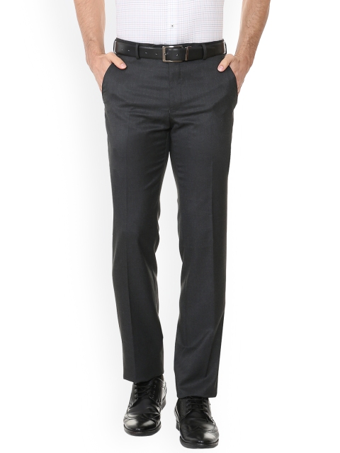 

Van Heusen Men Grey Slim Fit Solid Formal Trousers