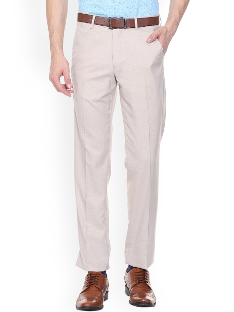 

Van Heusen Men Beige Regular Fit Self Design Formal Trousers