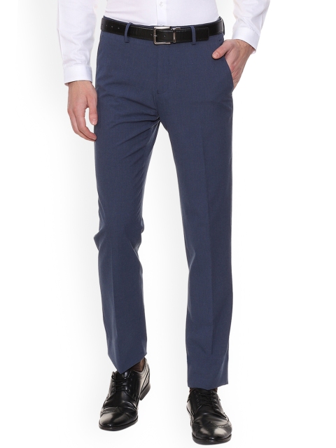 

Van Heusen Men Blue Slim Fit Solid Formal Trousers