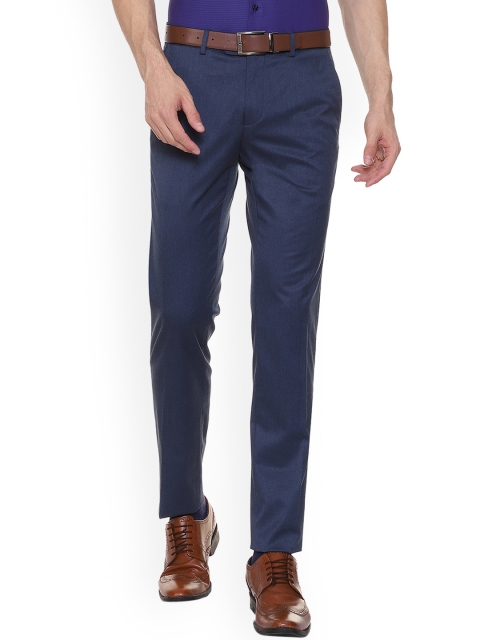 

Van Heusen Men Blue Slim Fit Solid Formal Trousers
