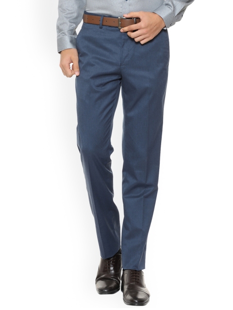 

Van Heusen Men Blue Slim Fit Solid Formal Trousers
