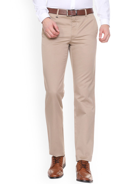 

Van Heusen Men Beige Slim Fit Solid Formal Trousers