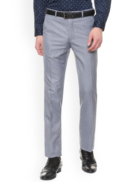 

Van Heusen Men Grey Slim Fit Self Design Formal Trousers