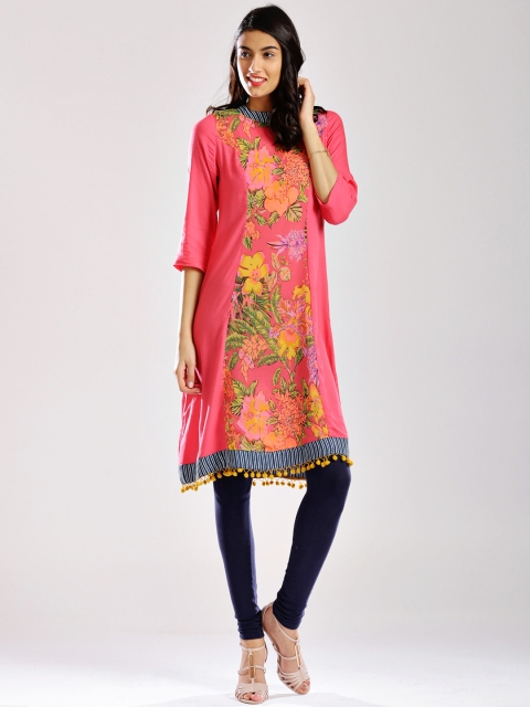 

Anouk Pink Printed Kurta