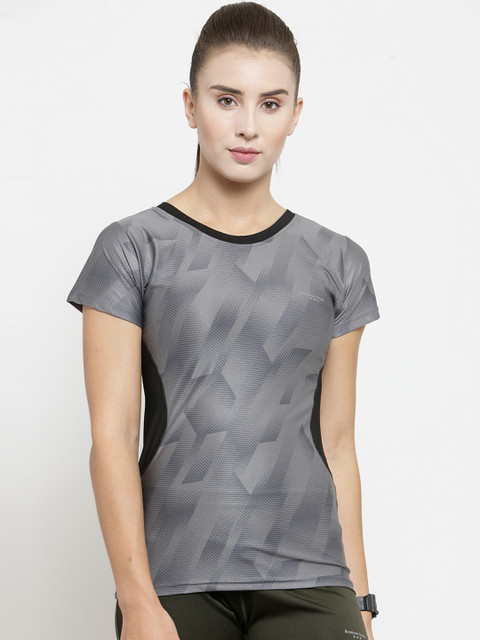 

Boston Club Women Grey Printed Round Neck T-shirt