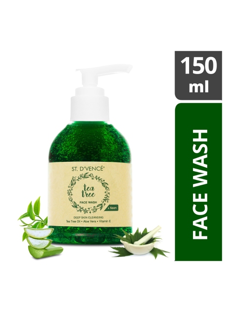 

ST. DVENCE Unisex Essential Tea Tree Oil and Neem Face Wash 150ml, Green