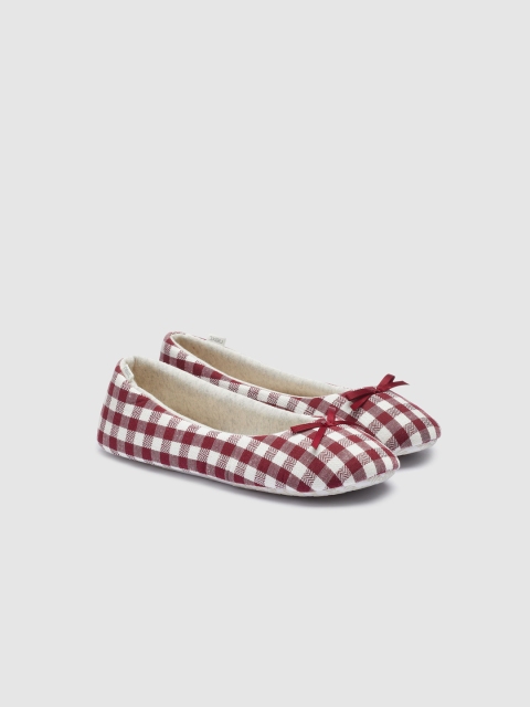 

next Women Burgundy Printed Canvas Ballerinas