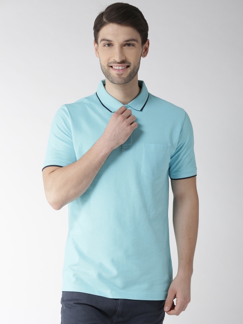 

Richlook Men Blue Solid Polo Collar T-shirt