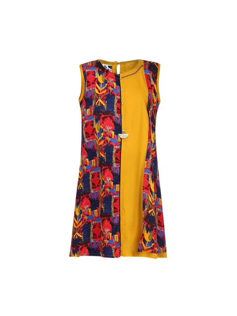 

Aarika Girls Multicolored Woven Design Straight Kurti, Multi
