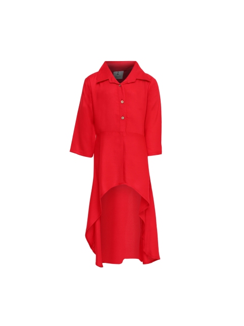

Aarika Girls Red Solid Straight Kurta