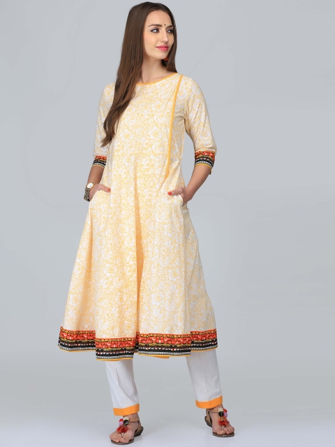 

Abhishti Women Yellow Printed Anarkali Kurta