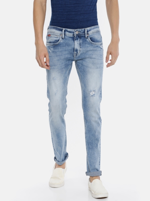 

Lee Cooper Men Blue Skinny Fit Mid-Rise Low Distress Stretchable Jeans