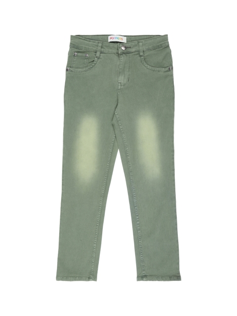 

Pantaloons Junior Boys Green Regular Fit Faded Regular Trousers