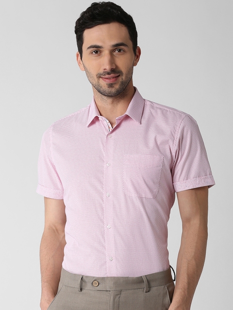 

Peter England Men Pink Slim Fit Printed Formal Shirt