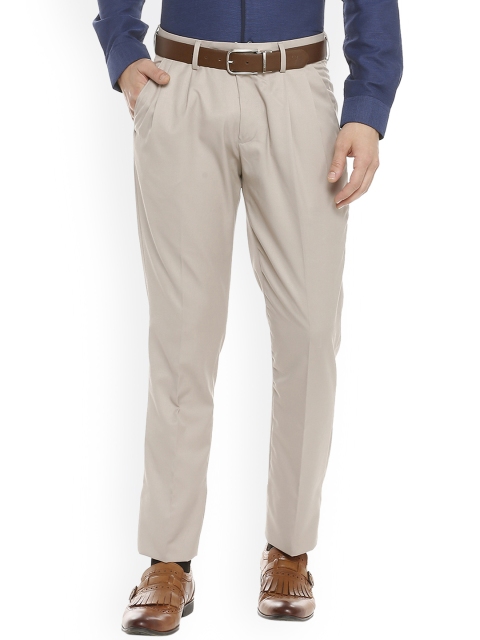 

Peter England Men Beige Slim Fit Solid Formal Trousers