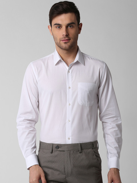 

Peter England Men White Slim Fit Solid Formal Shirt