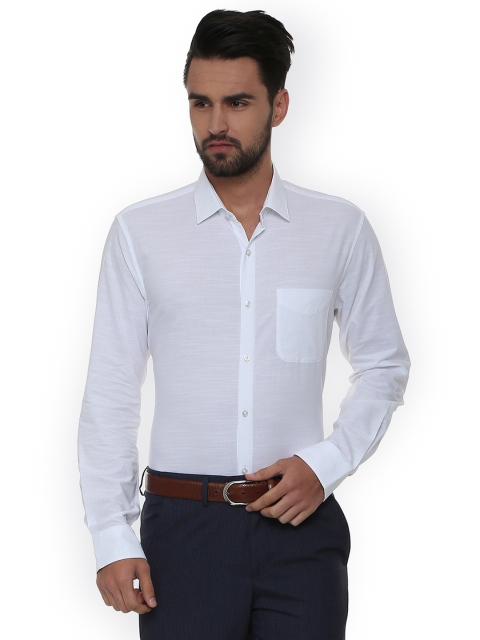 

Peter England Men White Regular Fit Self Design Formal Shirt