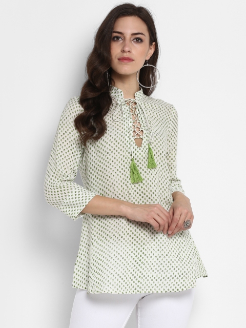

Meeranshi Women Green Printed Kurti