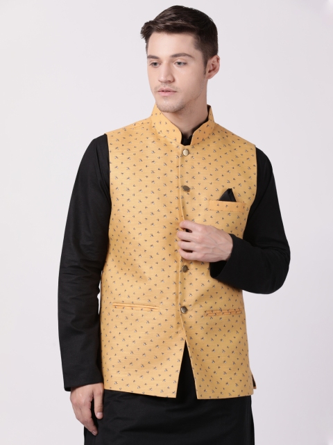 

TABARD Men Beige Printed Woven Nehru Jacket