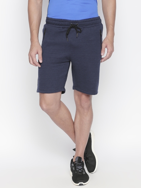 

Ajile by Pantaloons Men Navy Blue Self Design Regular Fit Sports Shorts