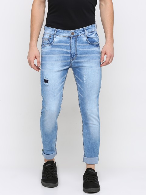 

CINOCCI Men Blue Slim Fit Mid-Rise Mildly Distressed Jeans