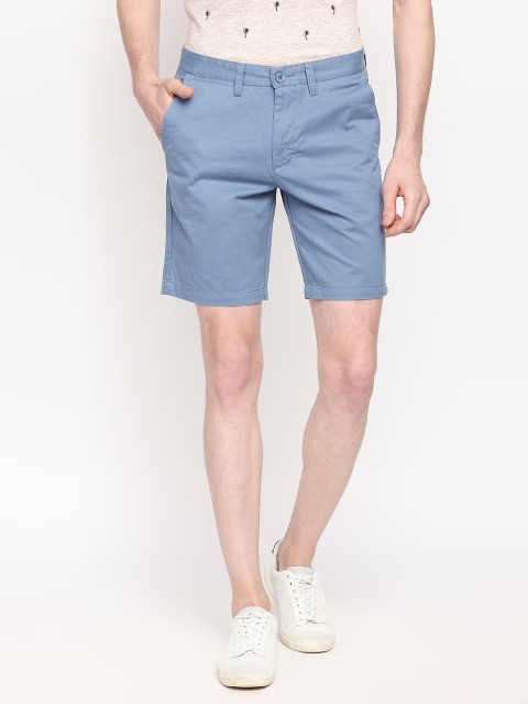 

BYFORD by Pantaloons Men Blue Solid Regular Fit Regular Shorts