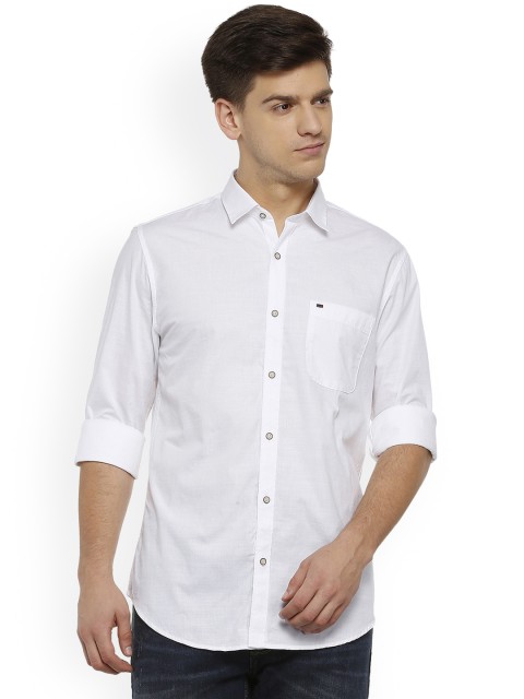 

Peter England Casuals Men White Slim Fit Solid Casual Shirt