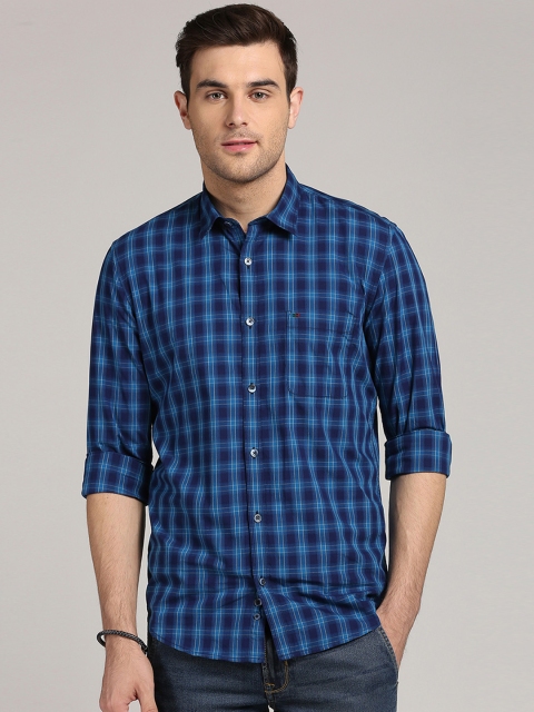 

Peter England Casuals Men Blue Slim Fit Checked Casual Shirt