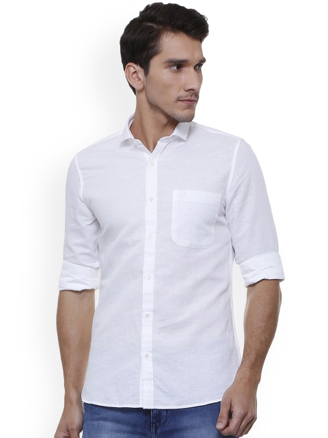 

Peter England Casuals Men White Slim Fit Solid Casual Shirt