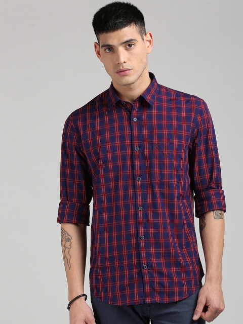

Peter England Casuals Men Blue Slim Fit Checked Casual Shirt