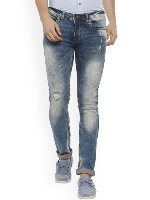 

Peter England Casuals Men Blue Skinny Fit Mid-Rise Mildly Distressed Jeans